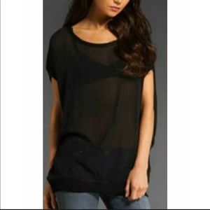 Vince Sheer Silk and Cashmere Oversized Top